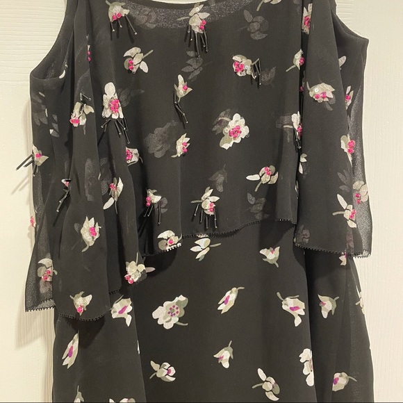 Rebecca Taylor Beaded Layered Floral Top Tank - Picture 7 of 7